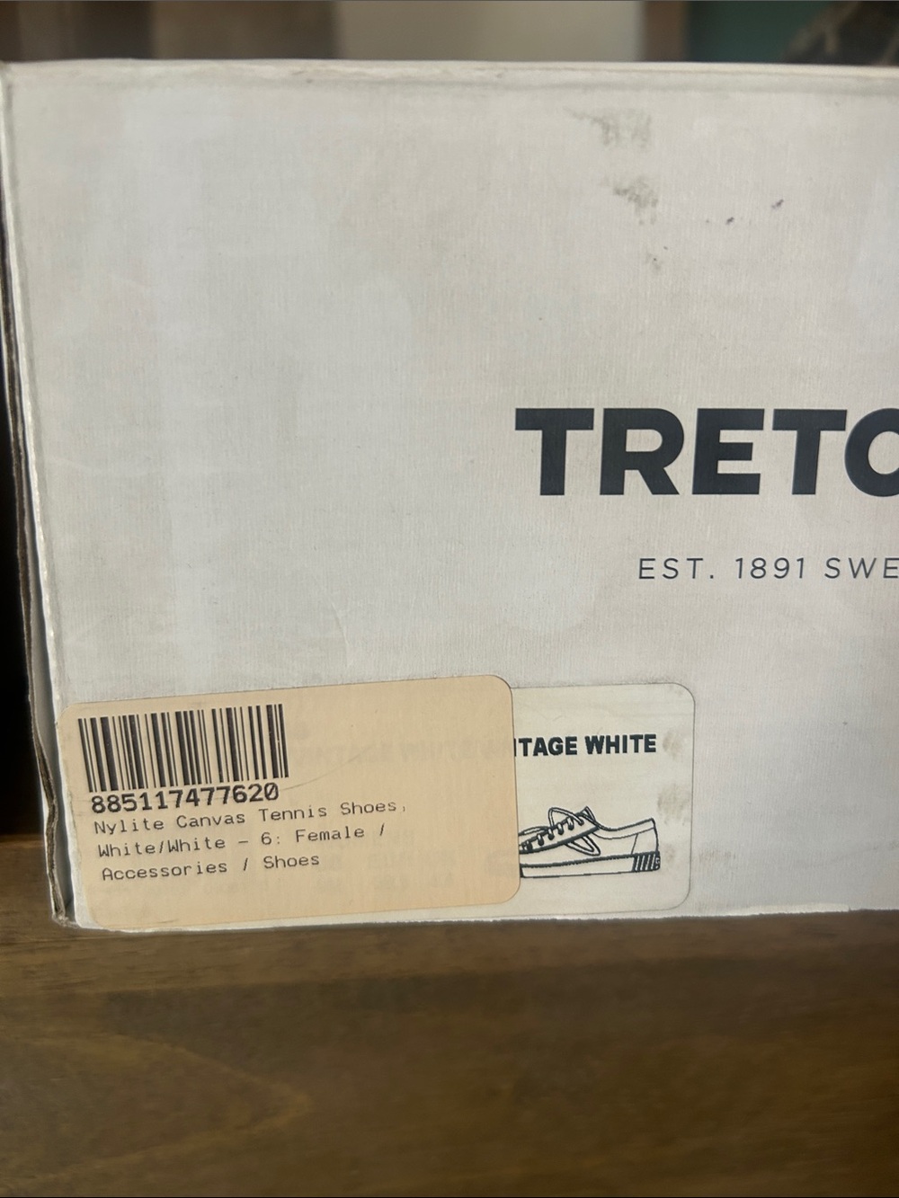 NWT NIB Womens Tretorn Nylite Canvas Sneakers White 6 - Picture 5 of 6